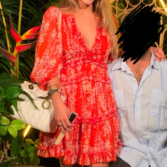 Saints & Secrets Red Floral Dress - Picture 1 of 4